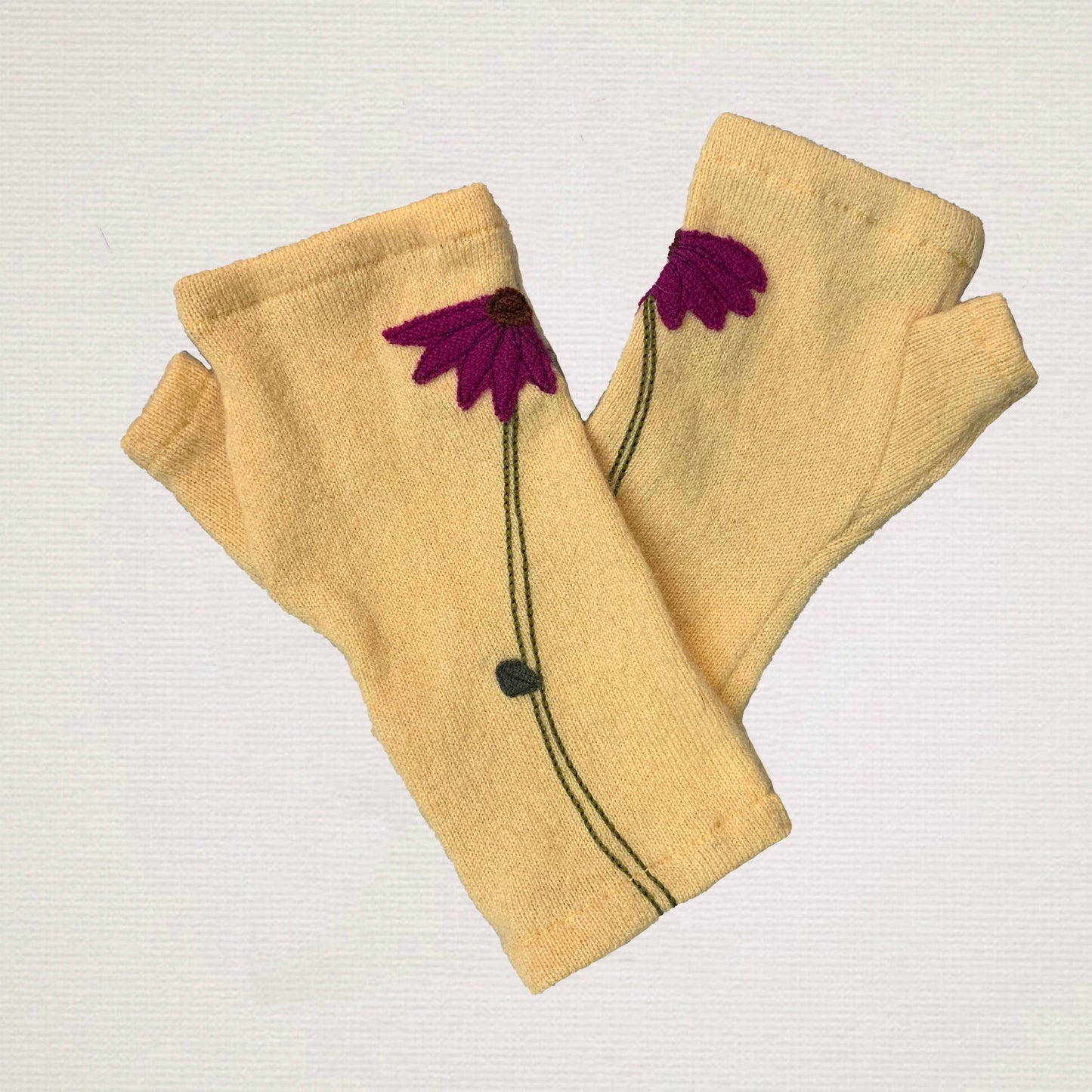 Sardine Clothing Co. - Fingerless Cashmere Gloves-Coneflower