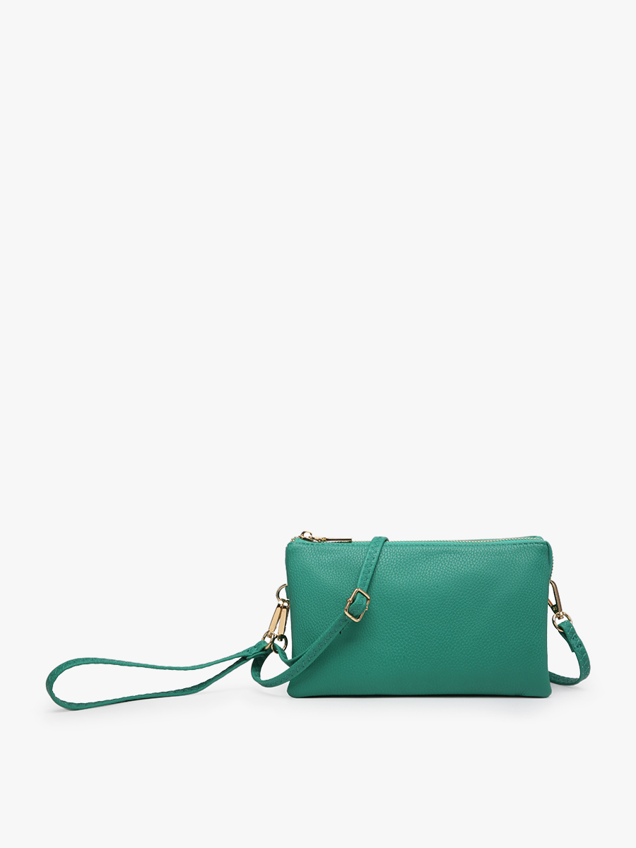 Jen & Co. - M013 Riley Monogrammable 3 Compartment Crossbody/Wristlet