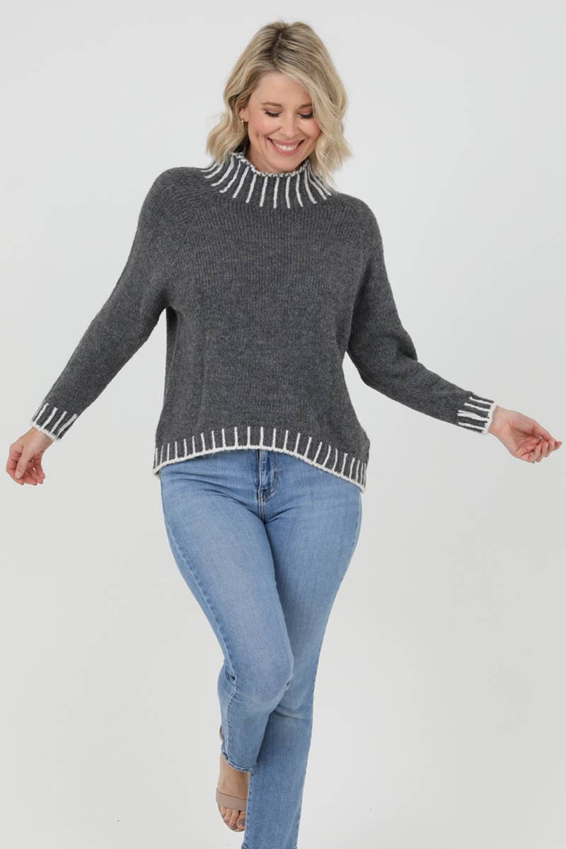 Nostalgia - NHQ23-ASIS ONE SIZE PULLOVER SWEATER WITH IVORY STICHES