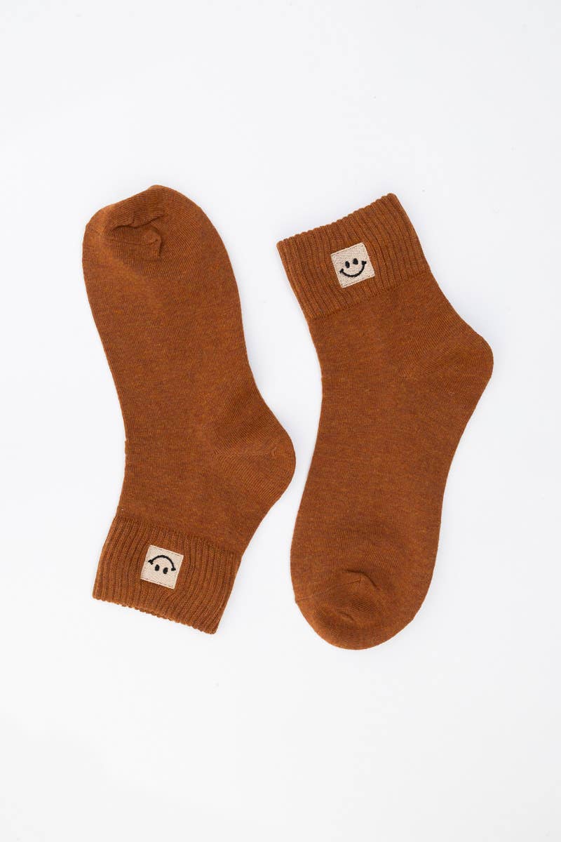 Leto Accessories - Happy Feet Embroidered Socks 🙃 - Fun Vibes