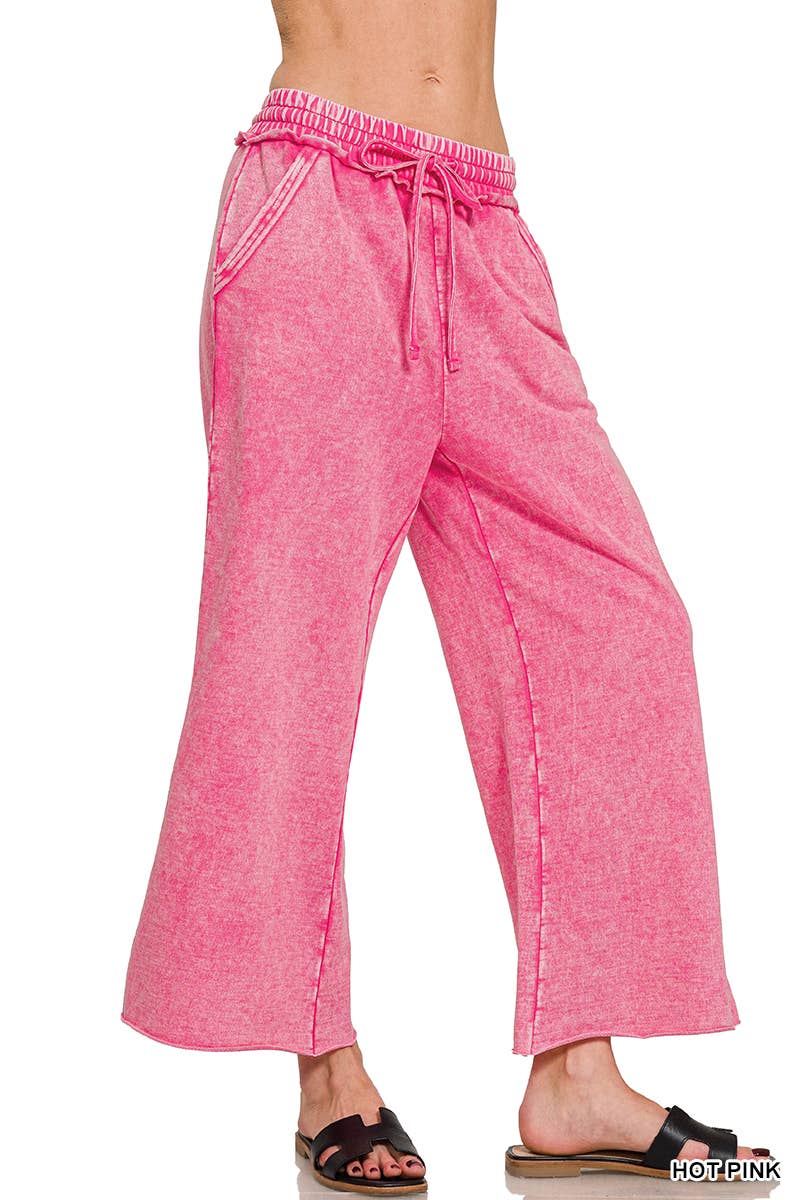 42POPS - 0615 Acid wash French Terry Pants w/ Pockets SI-25413