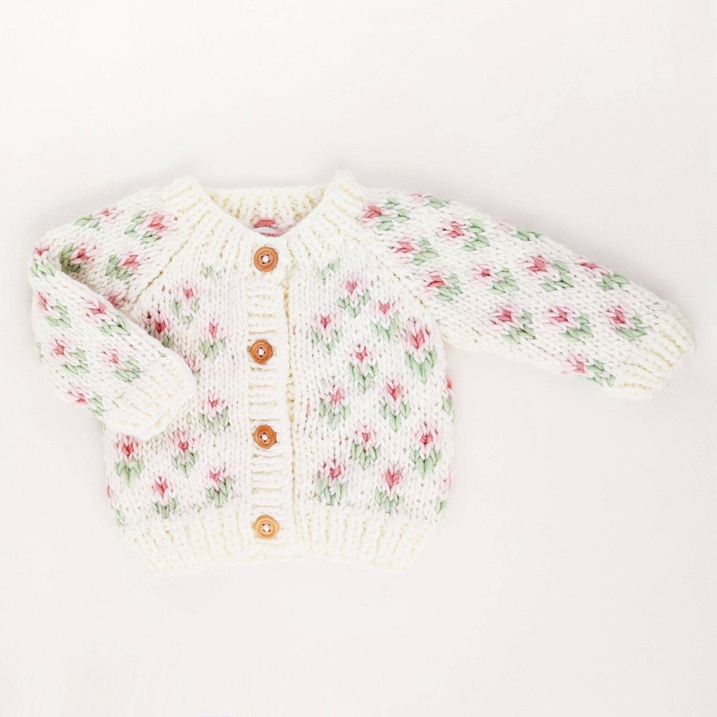 Huggalugs - Bitty Blooms White Cardigan Sweater Baby & Toddler