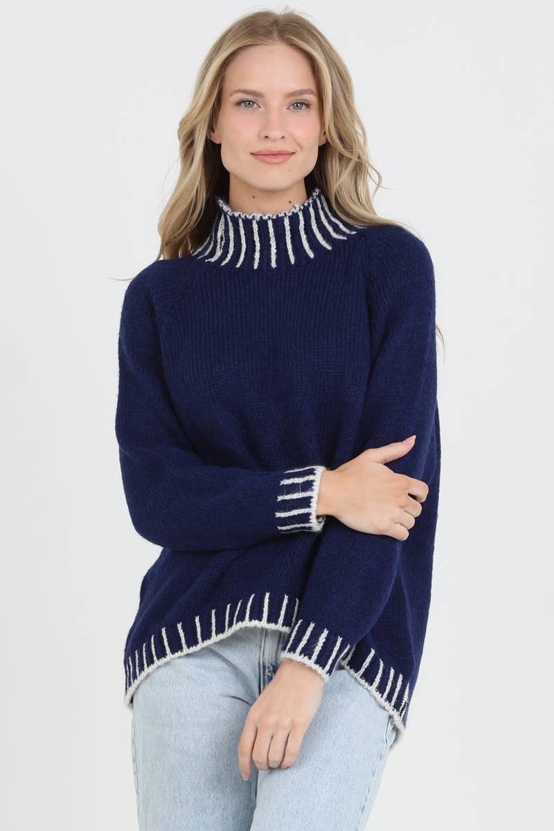 Nostalgia - NHQ23-ASIS ONE SIZE PULLOVER SWEATER WITH IVORY STICHES