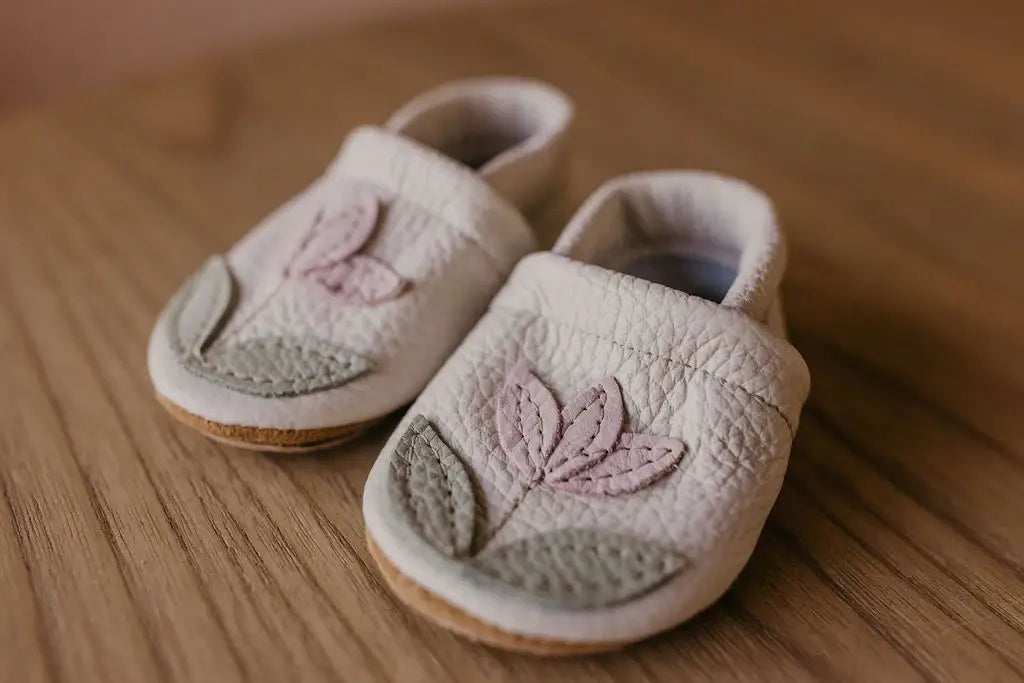 Starry Knight Design - Tulip on Milk Leather Shoes Moccs Baby and Toddler