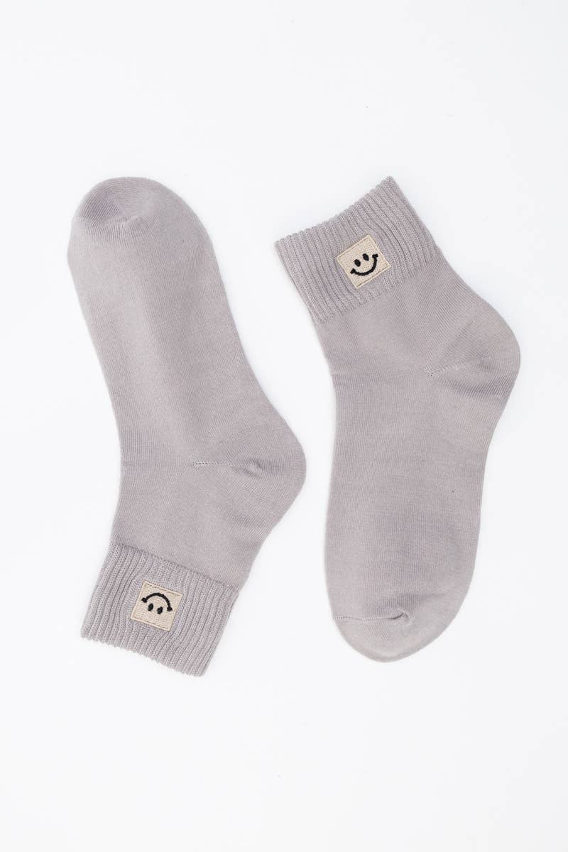 Leto Accessories - Happy Feet Embroidered Socks 🙃 - Fun Vibes