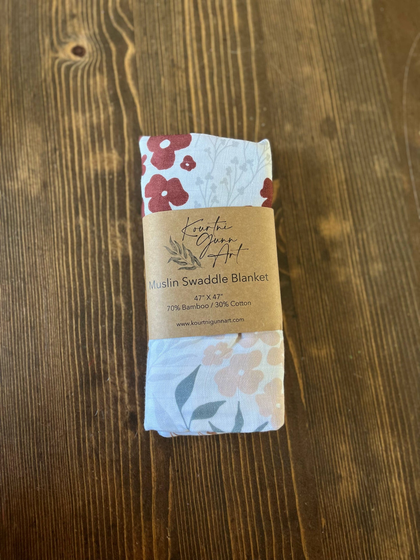 Ditsy Floral Swaddle Blanket, Floral Muslin Baby Blanket