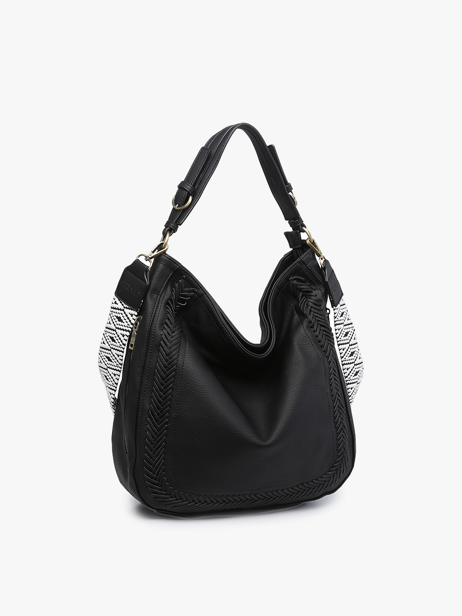 Jen & Co. - M2049 Aris Whipstitch Hobo/Crossbody w/ Guitar Strap