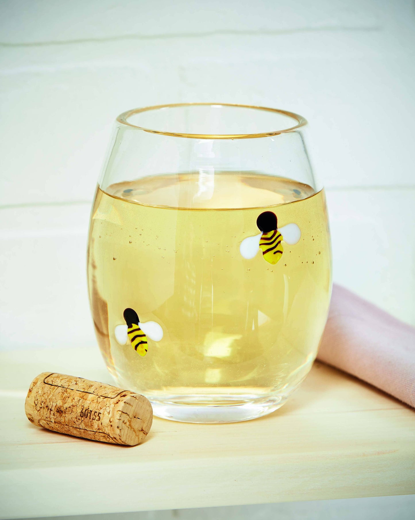 tag - Bee Stemless Wine Glass Multi Spring