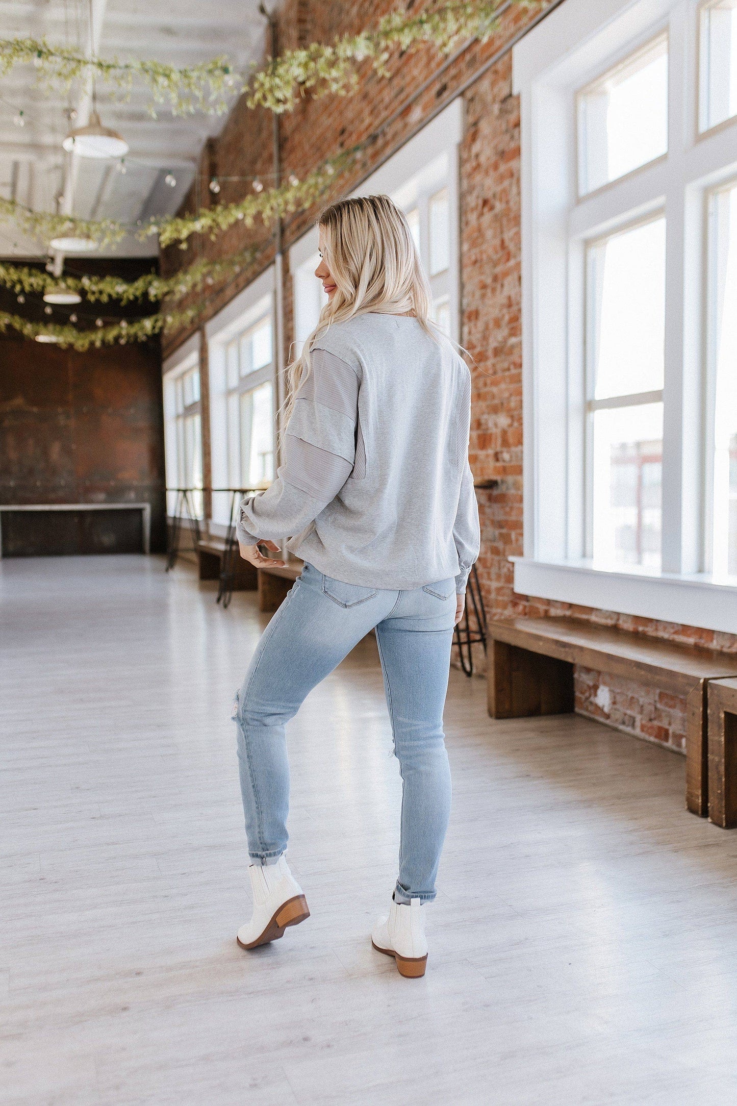 Liam & Company - Carolina Waffle Knit Henley Top | S-XL