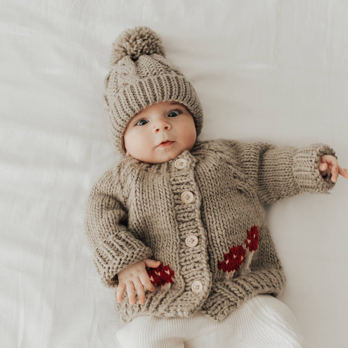 Huggalugs - Mushroom Pebble Cardigan Sweater Baby & Toddler