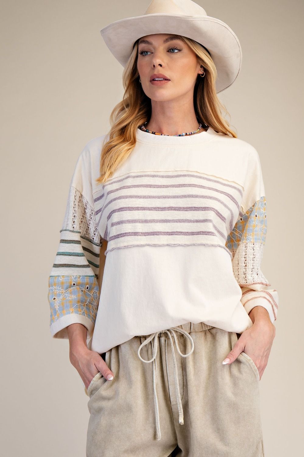 Ivory Stripe Top