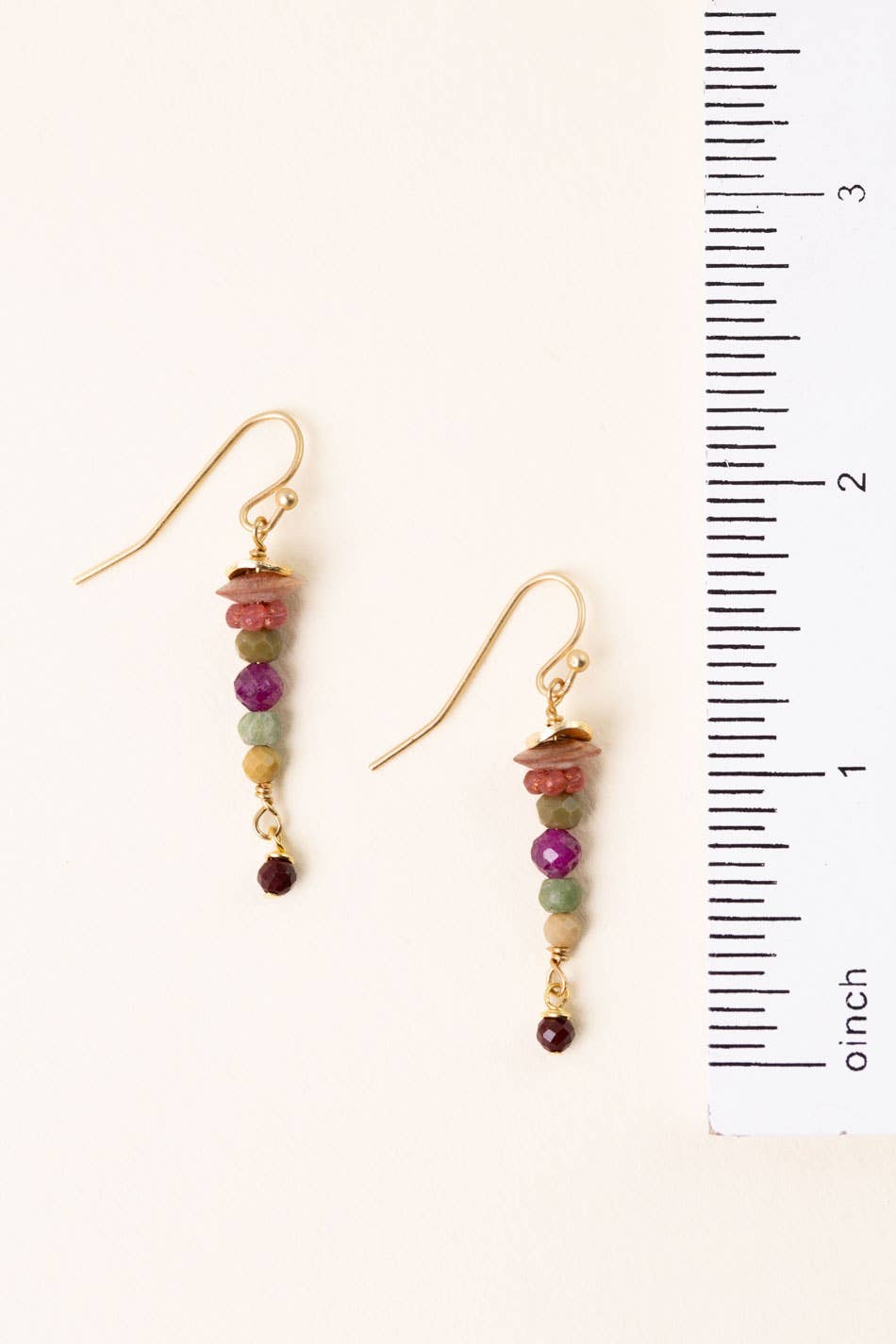 Anne Vaughan Designs Jewelry - Ember Mookaite, Wood, Ruby Dangle Earrings