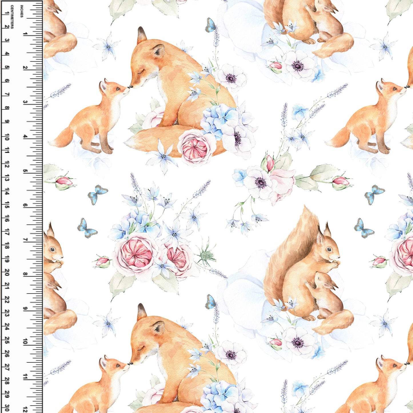 Busy Little Stitches - Fox Kiss Floral Toddler Blanket
