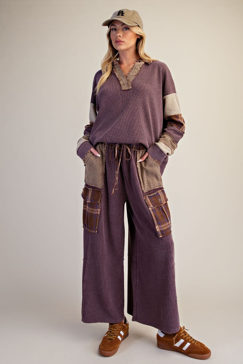 Plaid Mix Thermal Top