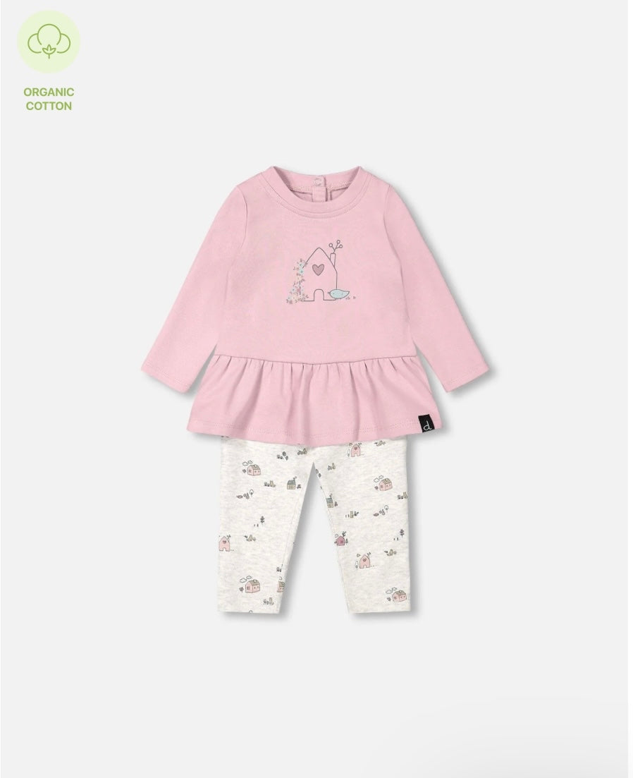 Organic House and Bird Tunic Set