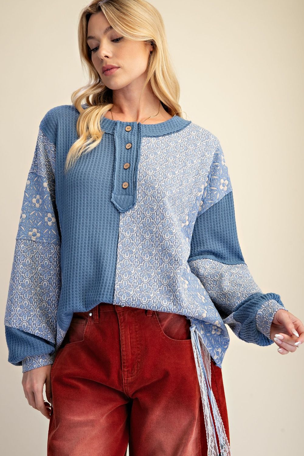 Blue Print Mix Henley