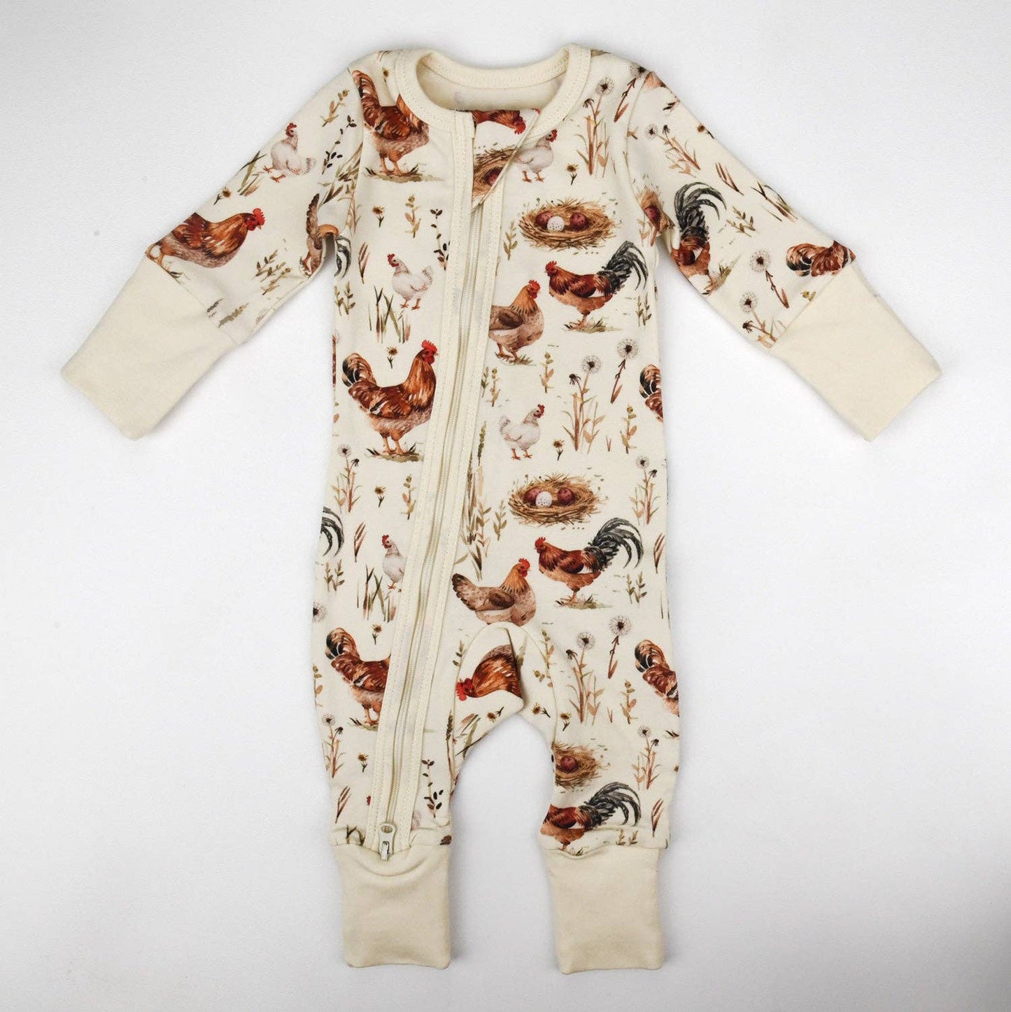 Earthy - Organic Cotton Baby Pajamas 2-Way Zip Front Zipper Sleeper, Wheaton
