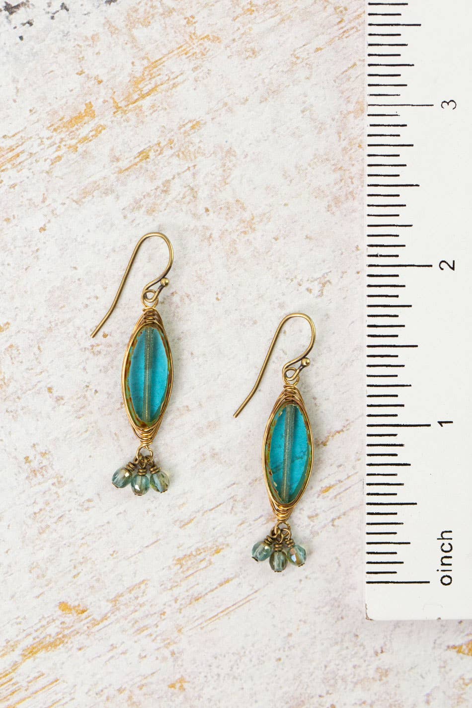 Anne Vaughan Designs Jewelry - Earthen Czech Glass Herringbone Earrings