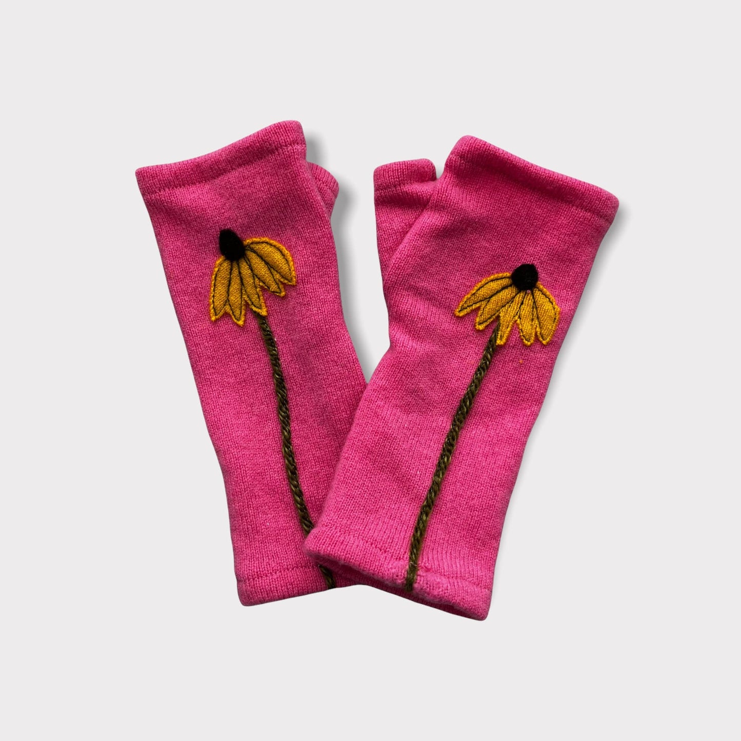 Sardine Clothing Co. - Fingerless Cashmere Gloves-Coneflower