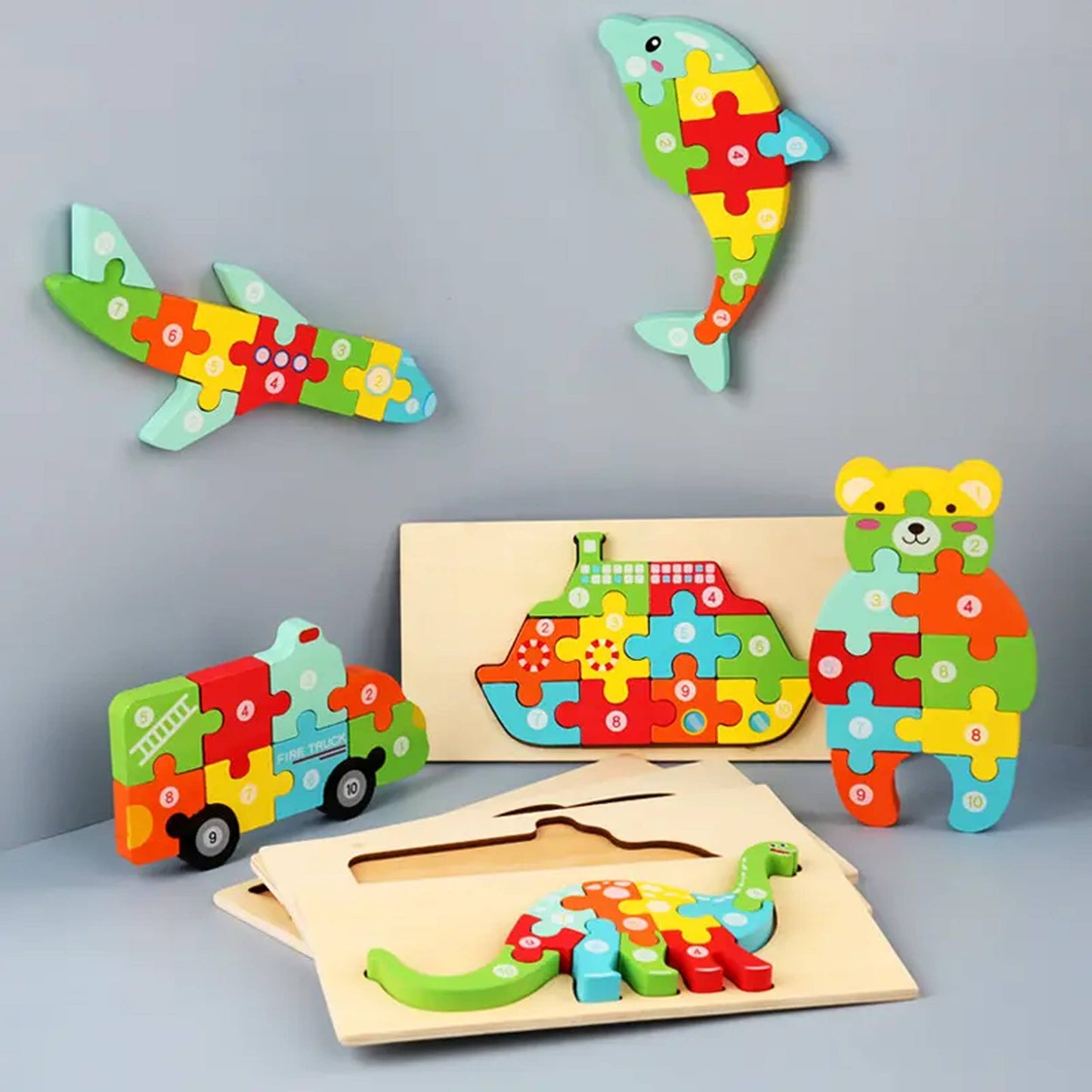 Wooden Puzzle, Educational Toy Gift - Assorted