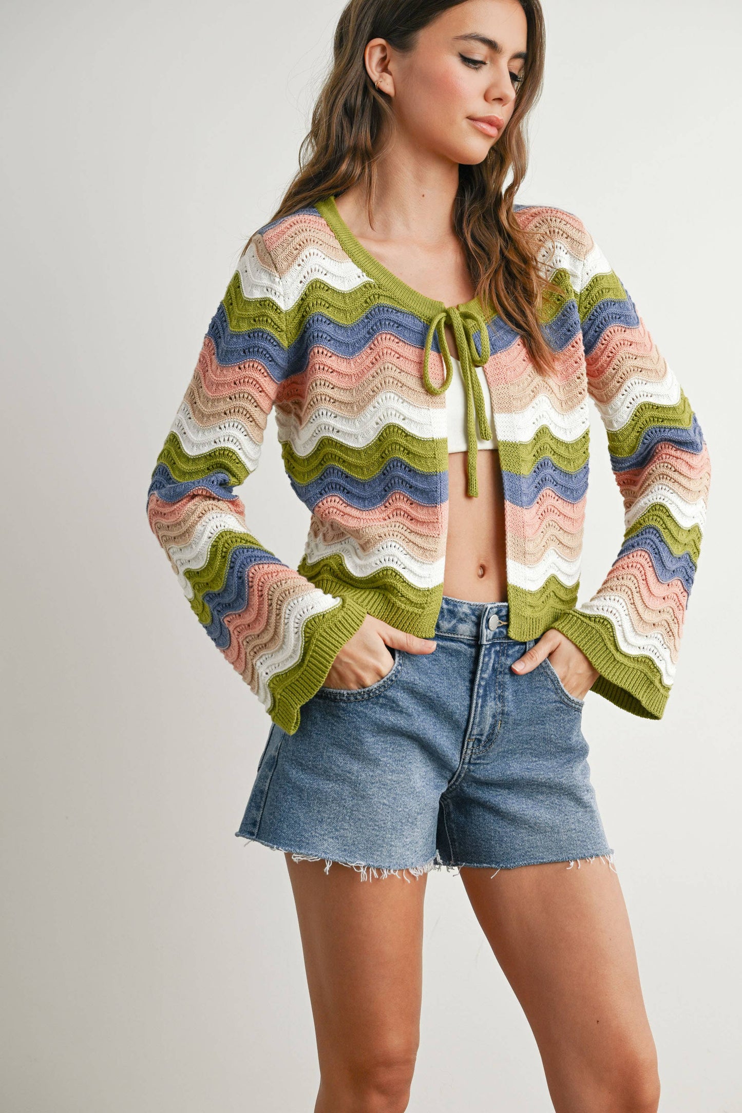 BUTTERMELON - Loose Fit Open Front Cardigan - BMC7640