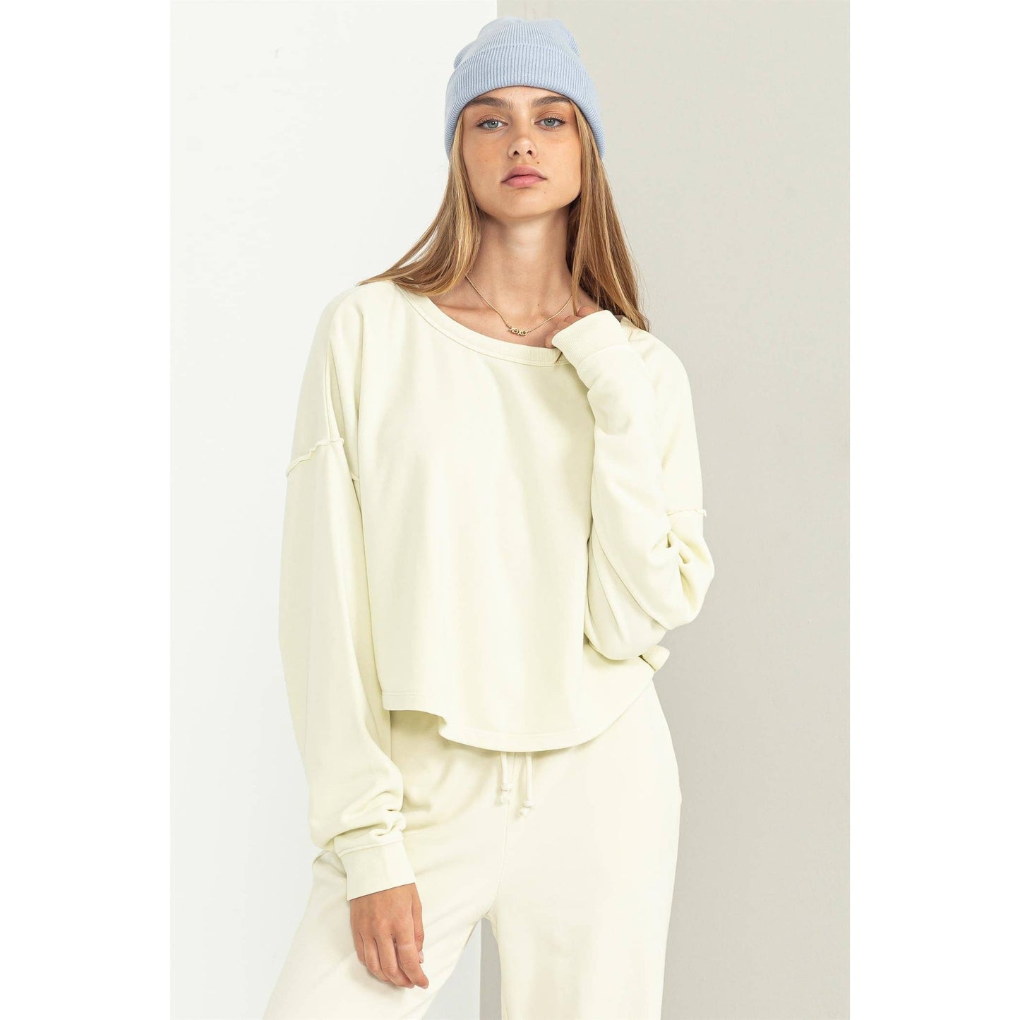 LEISURE LOVING OVERSIZED SWEATSHIRT: VINTAGE PLUM / S