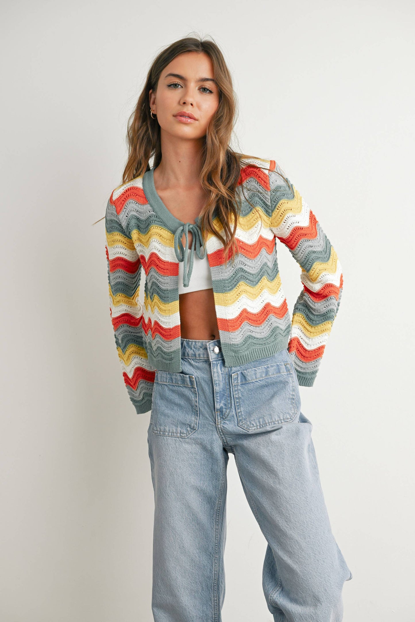 BUTTERMELON - Loose Fit Open Front Cardigan - BMC7640