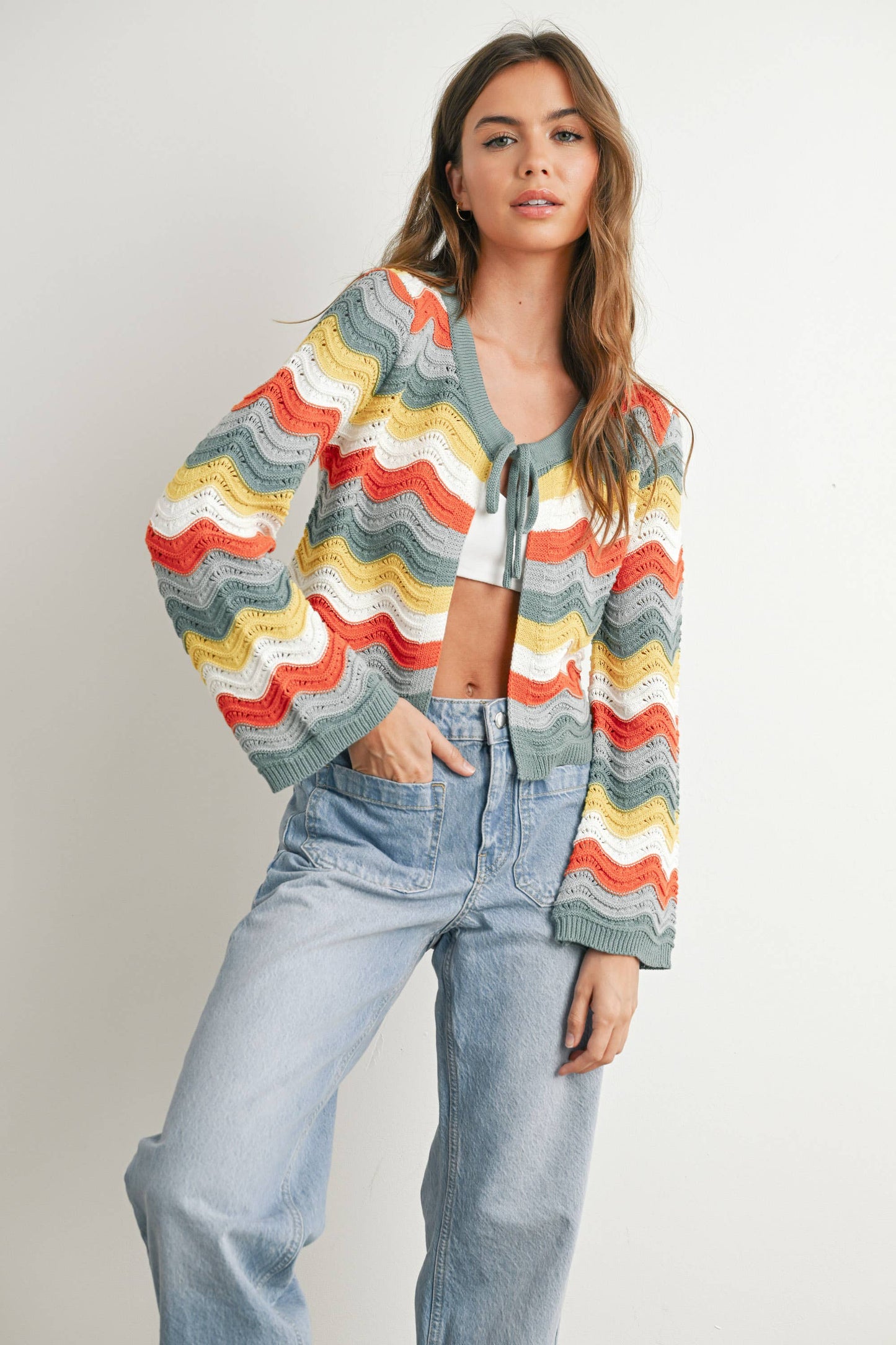 BUTTERMELON - Loose Fit Open Front Cardigan - BMC7640
