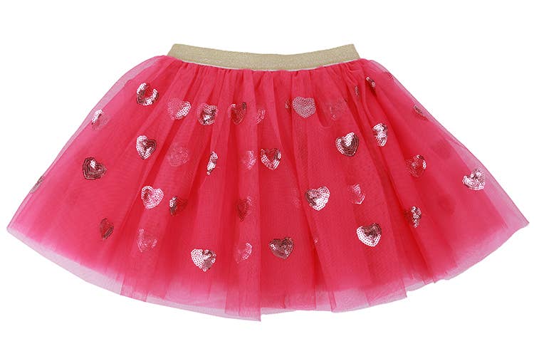 Sparkle Sisters by Couture Clips - Hot Pink Tulle with pink hearts tutu