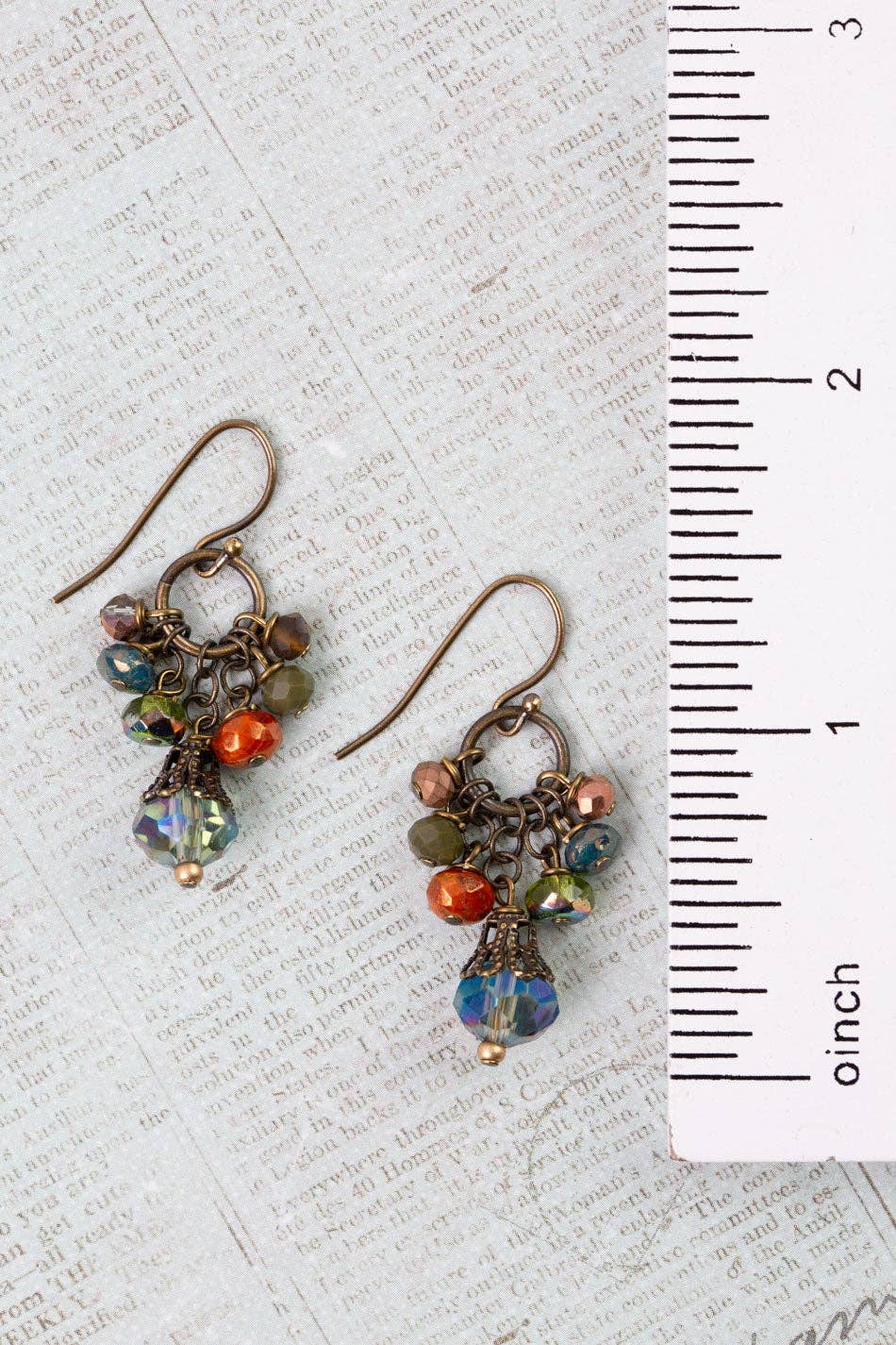Anne Vaughan Designs Jewelry - Crisp Autumn Czech Glass, Crystal Cluster Earrings