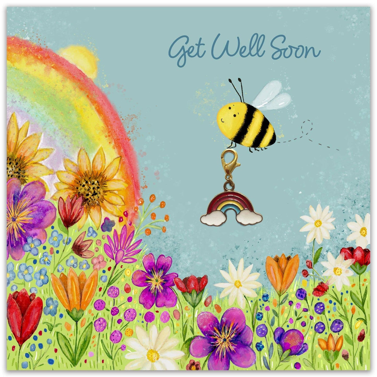 Twizler Ltd - Get Well Soon Card & Gift with Detachable Rainbow Charm