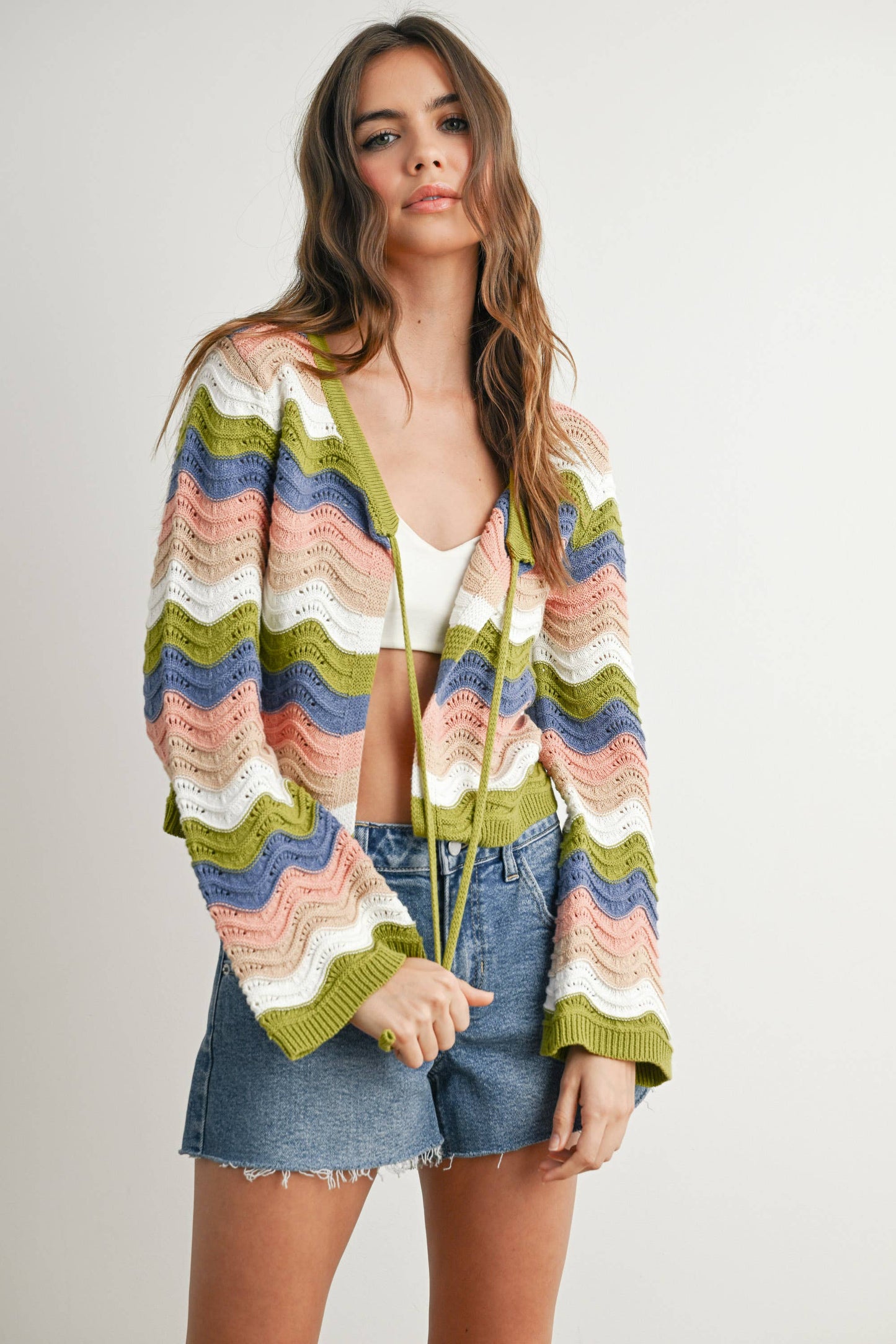 BUTTERMELON - Loose Fit Open Front Cardigan - BMC7640