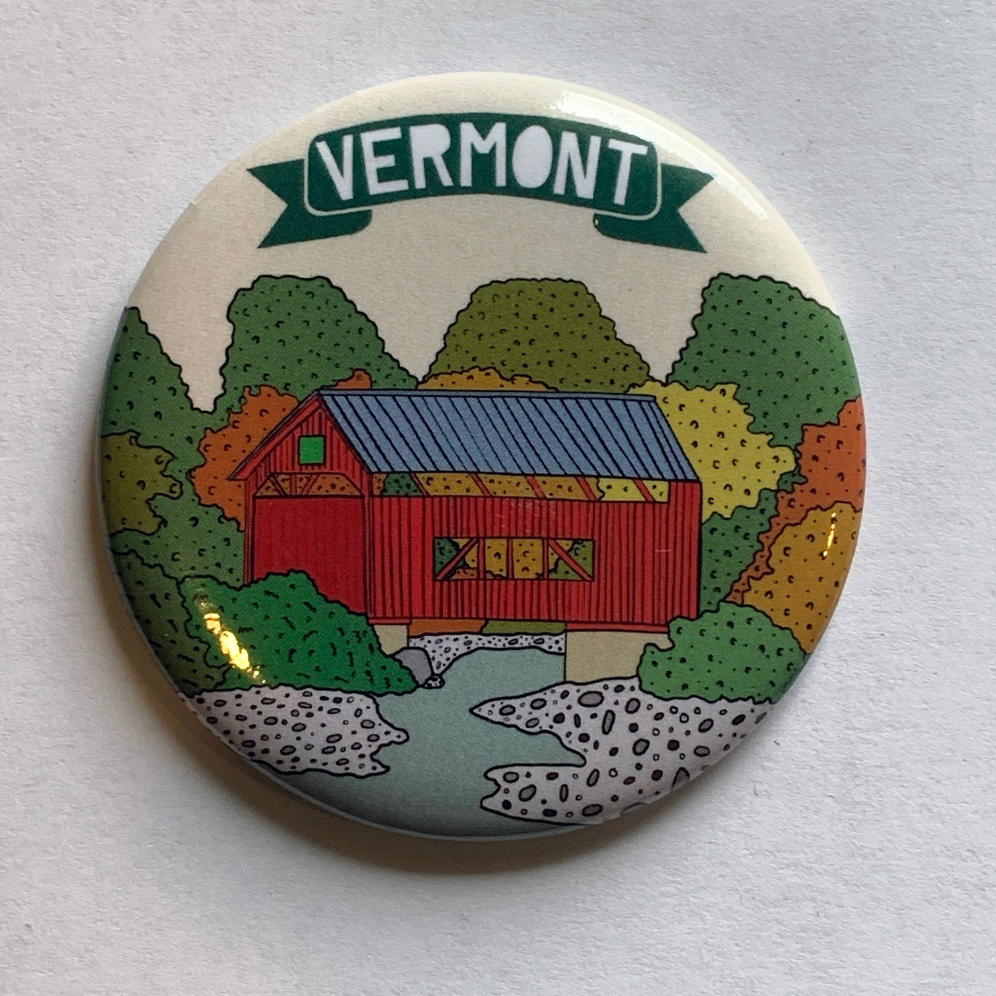 Made by Nilina - Vermont Covered Wooden Bridge Magnet - New England Souvenir