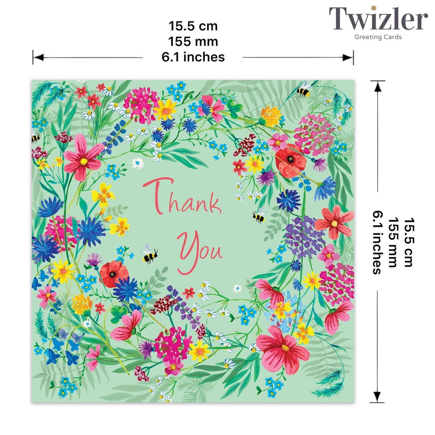 Twizler Ltd - Thank You Card - Wildflowers