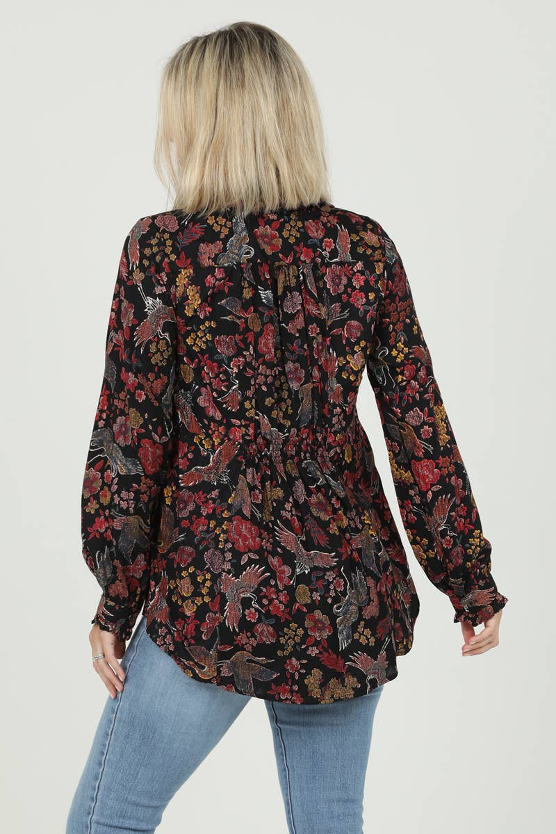 Nostalgia - E2S97-RU11 V NECK BUTTON FRONT SHIRT