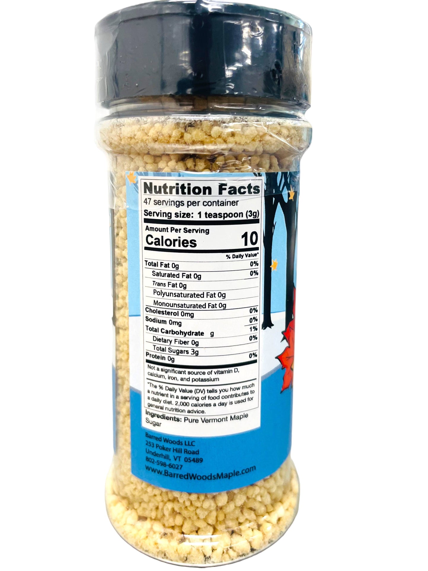 Barred Woods Maple - Pure Vermont Maple Sprinkles Crunch - 5 oz Shaker Jar