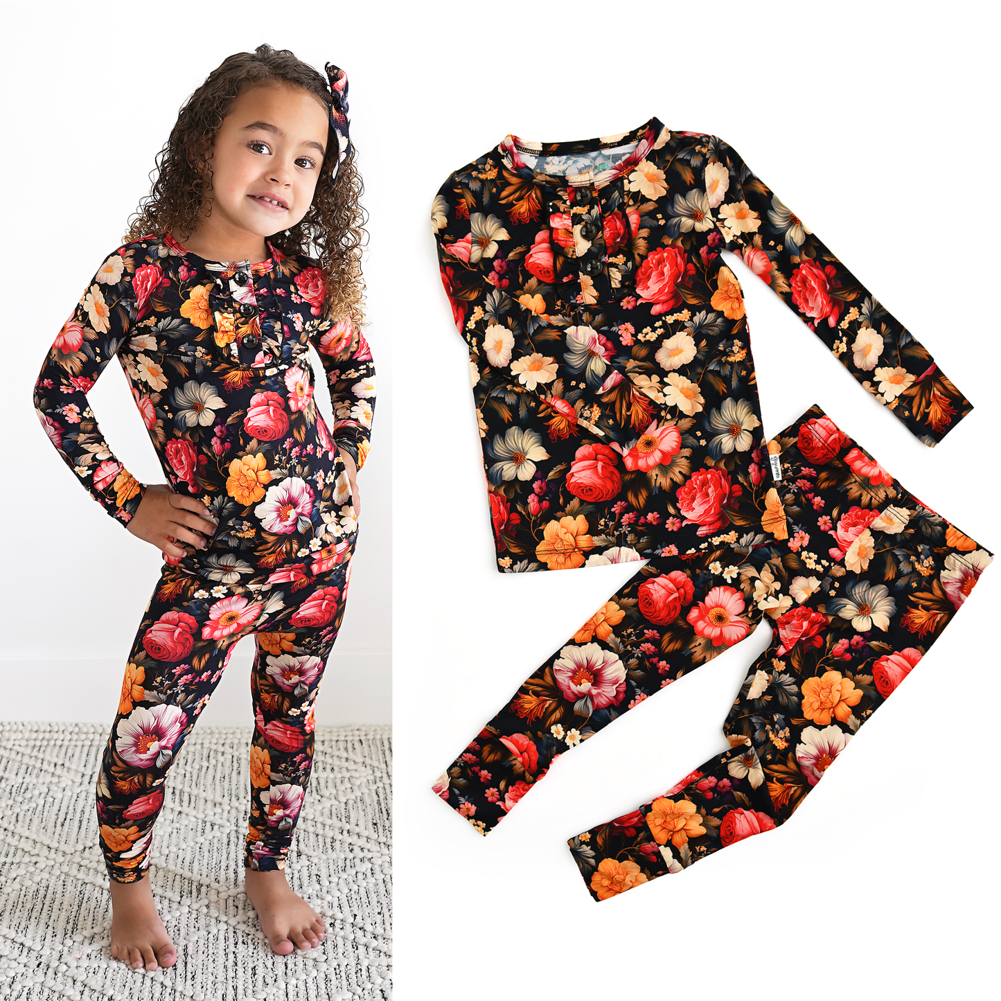 Gigi and Max - Lola Ruffle Two Piece Set Bamboo Clothing Kids Pajamas