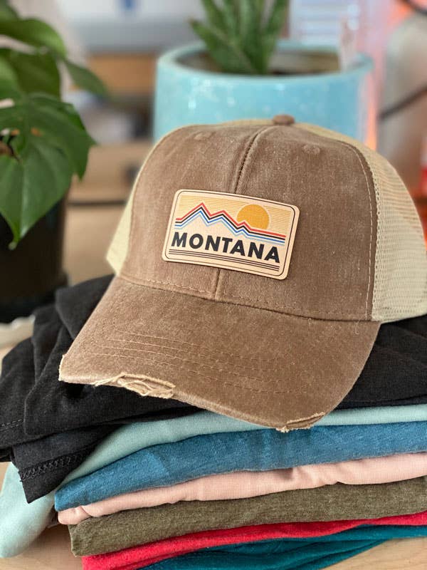 MT Brand Apparel - CUSTOM Sunset - Leather Patch Hat - CUSTOMIZABLE