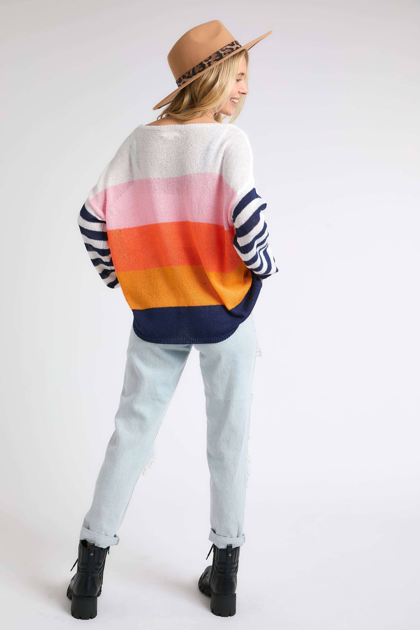Madelyn - LESW2242 - STRIPE COMFY SWEATER TOP