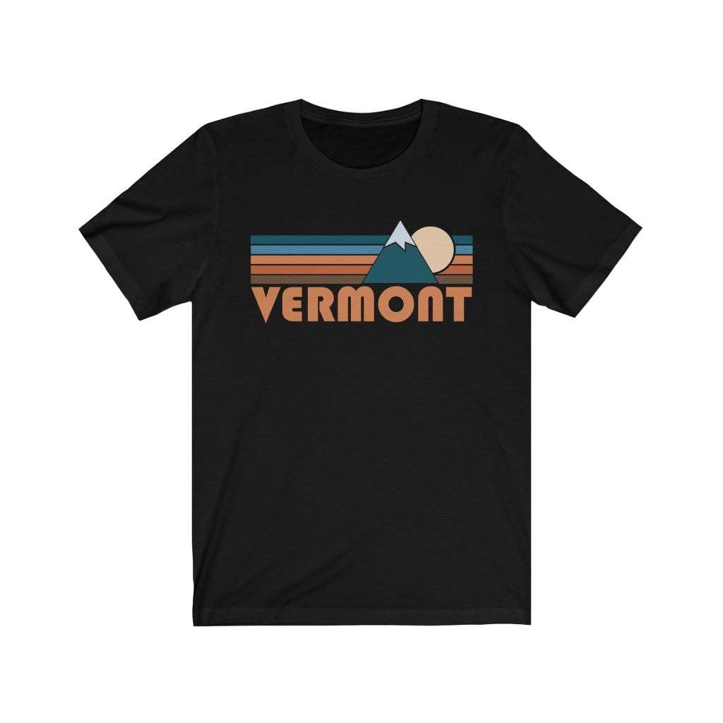 Hey Mountains - Vermont T-Shirt - Retro Mountain Adult Unisex Vermont T Shirt