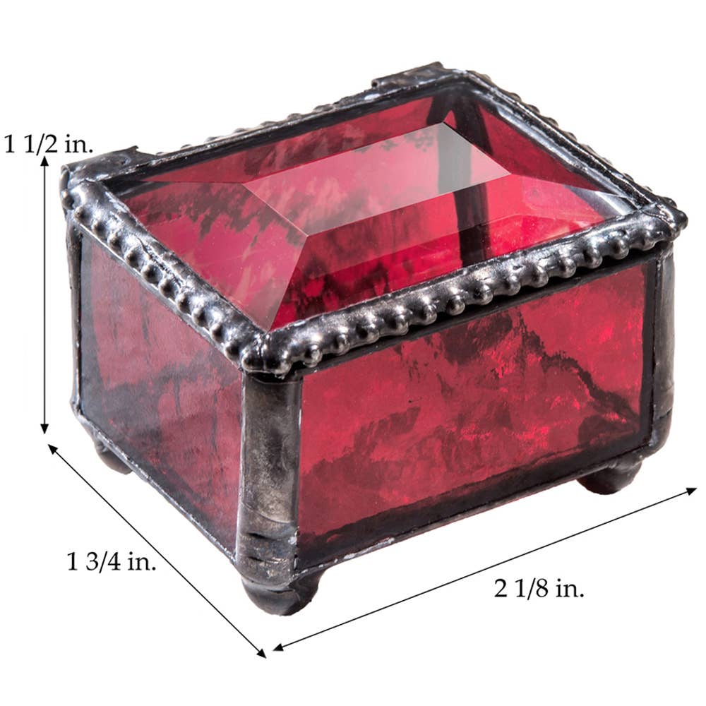 J Devlin Glass Art & Bert Anderson Collection - Small Stained Glass Ring Box J Devlin Box 325 Series
