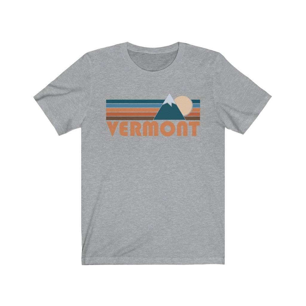 Hey Mountains - Vermont T-Shirt - Retro Mountain Adult Unisex Vermont T Shirt