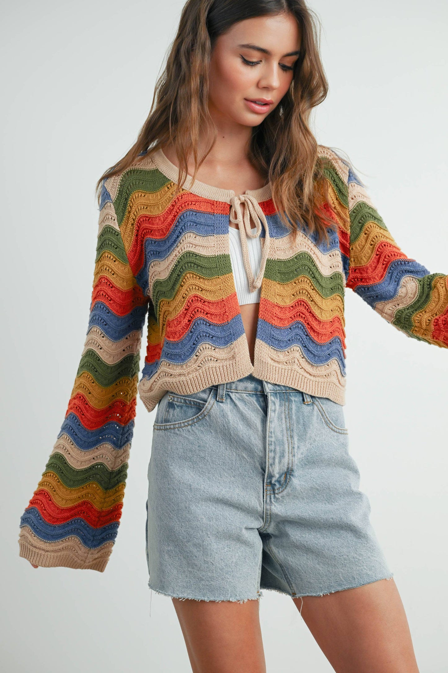 BUTTERMELON - Loose Fit Open Front Cardigan - BMC7640