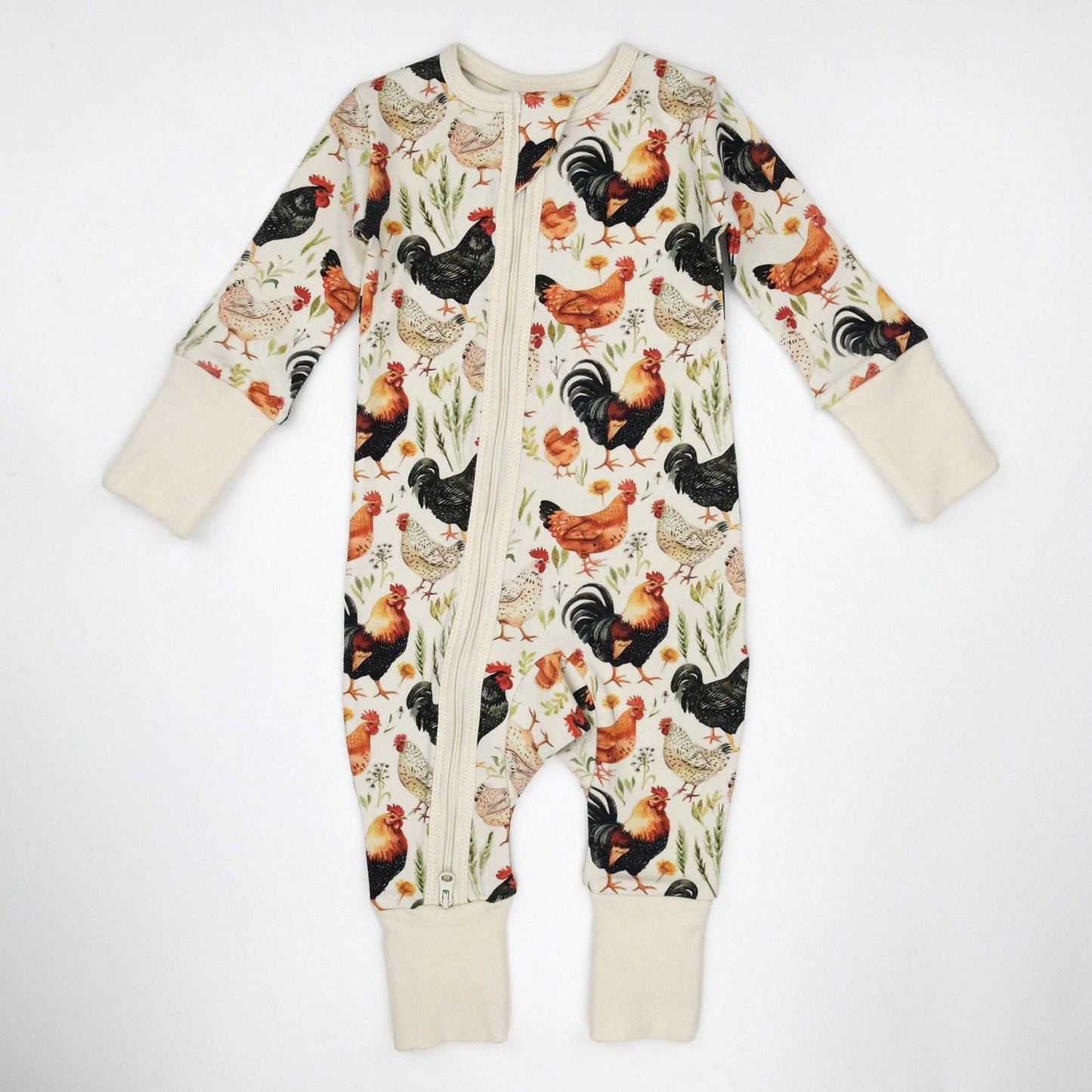 Earthy - Organic Cotton Baby Pajamas 2-Way Zipper Sleeper, Barley
