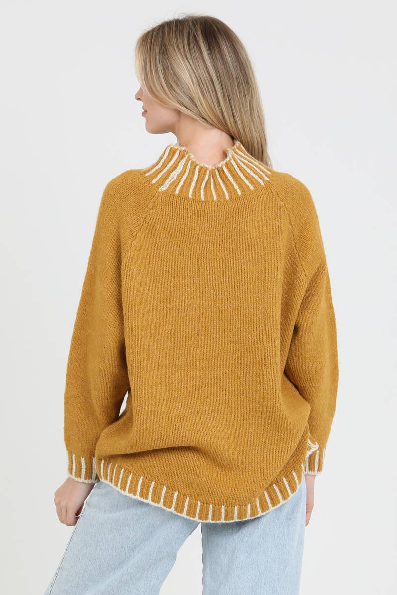 Nostalgia - NHQ23-ASIS ONE SIZE PULLOVER SWEATER WITH IVORY STICHES