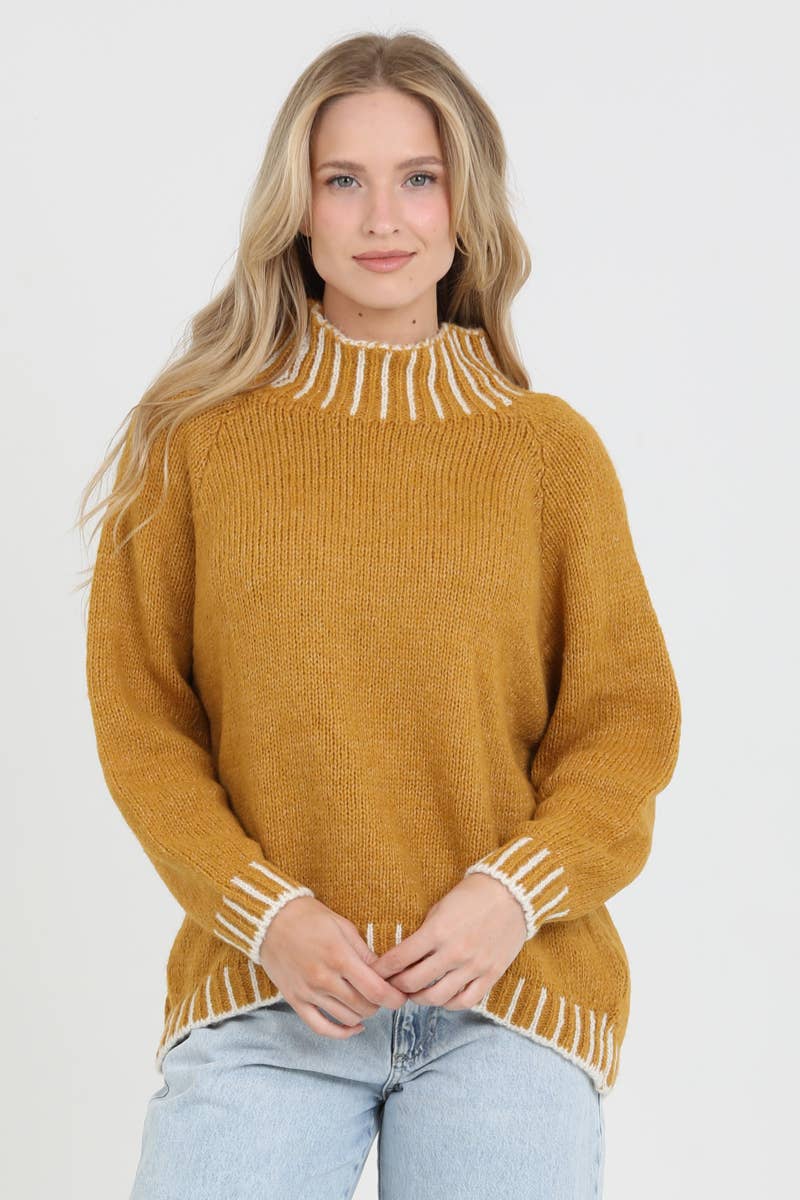 Nostalgia - NHQ23-ASIS ONE SIZE PULLOVER SWEATER WITH IVORY STICHES