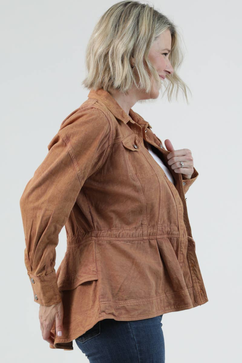 Nostalgia - E2U94-ASIS DENIM RUFFLE PEPLUM JACKET