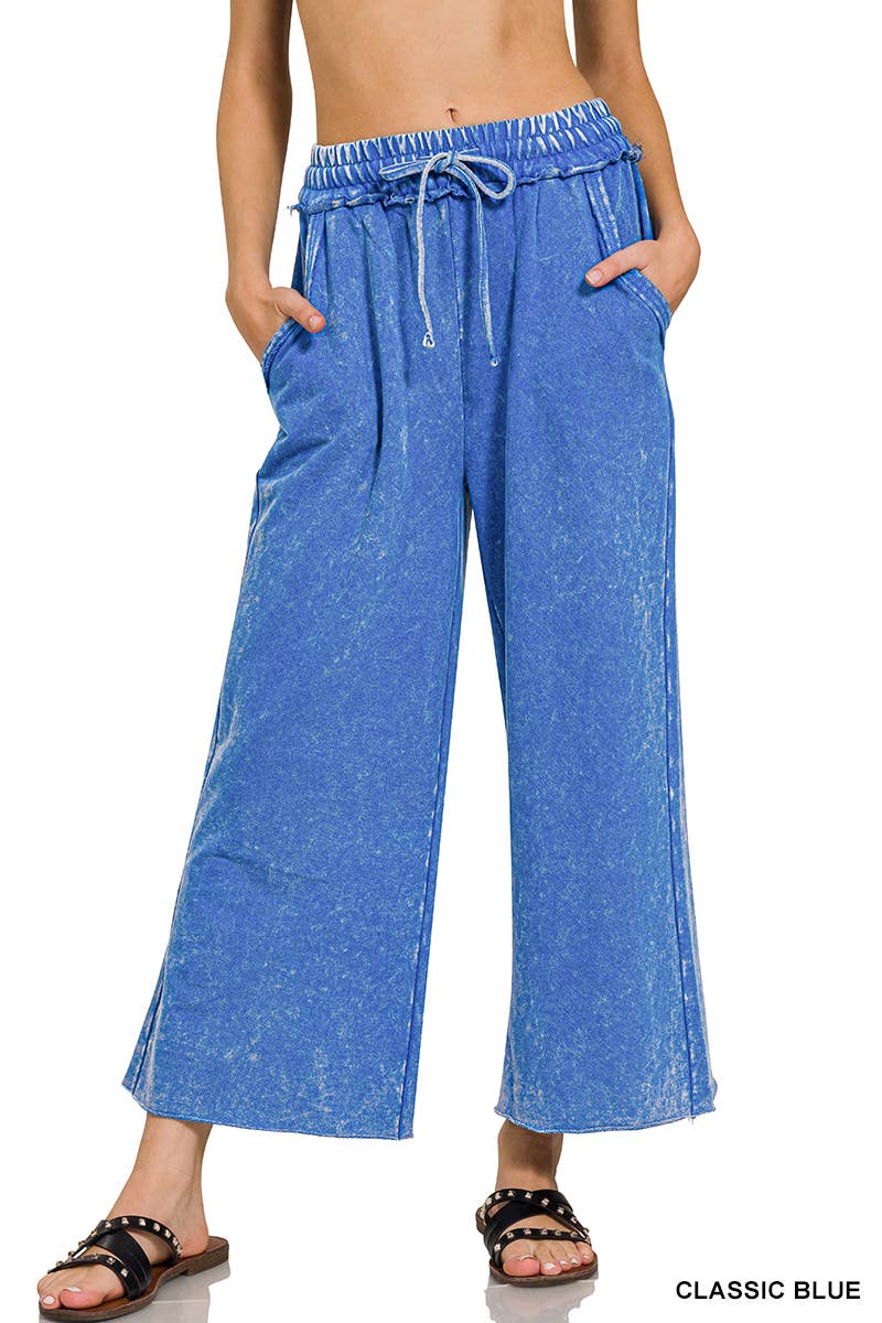 42POPS - 0615 Acid wash French Terry Pants w/ Pockets SI-25413