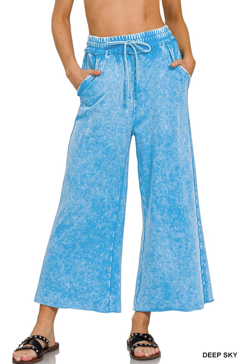 42POPS - 0615 Acid wash French Terry Pants w/ Pockets SI-25413