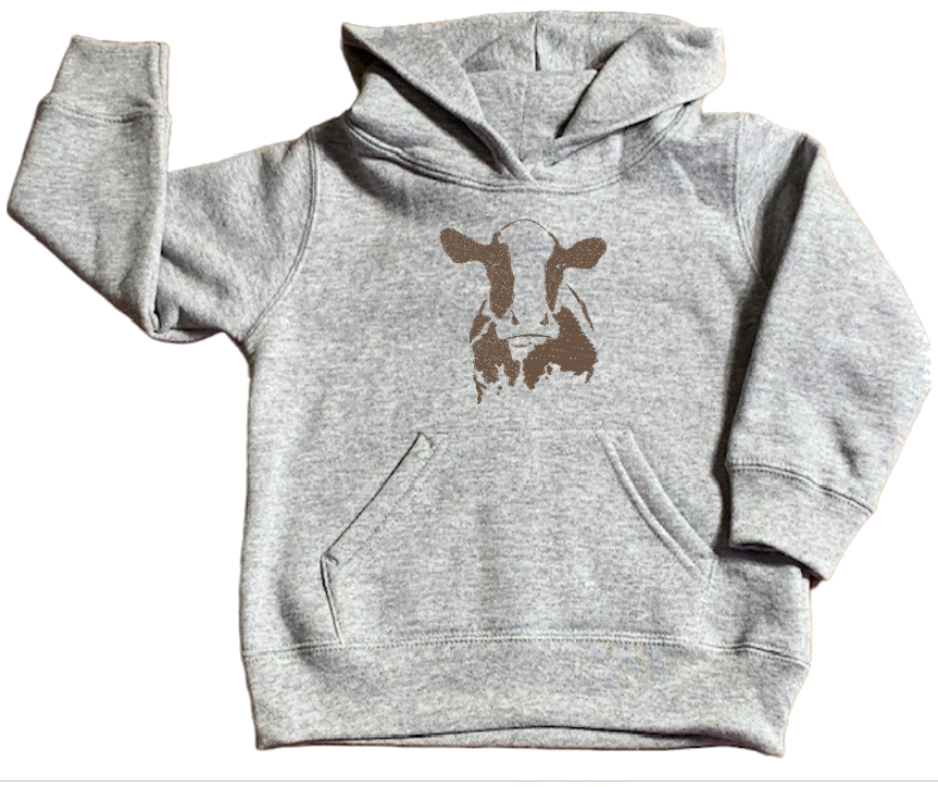 EMBELLISH By Kathleen - Embroidered Toddler Hoodie: Cow